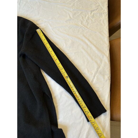 Theory Women’s Mid Length Soft 100% Cashmere V-neck Cardigan Petite Small Black - Picture 7 of 9